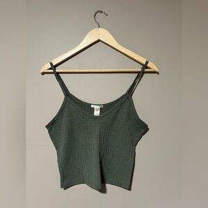 Bozzolo Green Ribbed Top